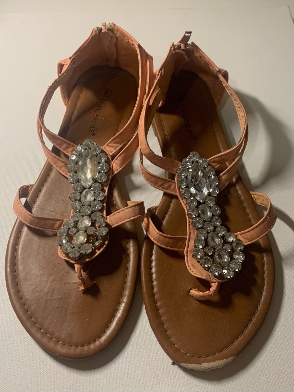 Francesca’s gemstone pale pink sandals size 8